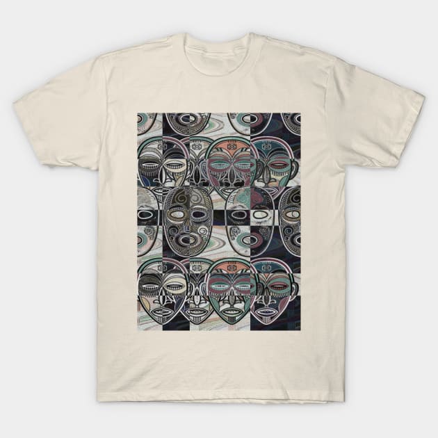 African Masks V6 T-Shirt by walil designer